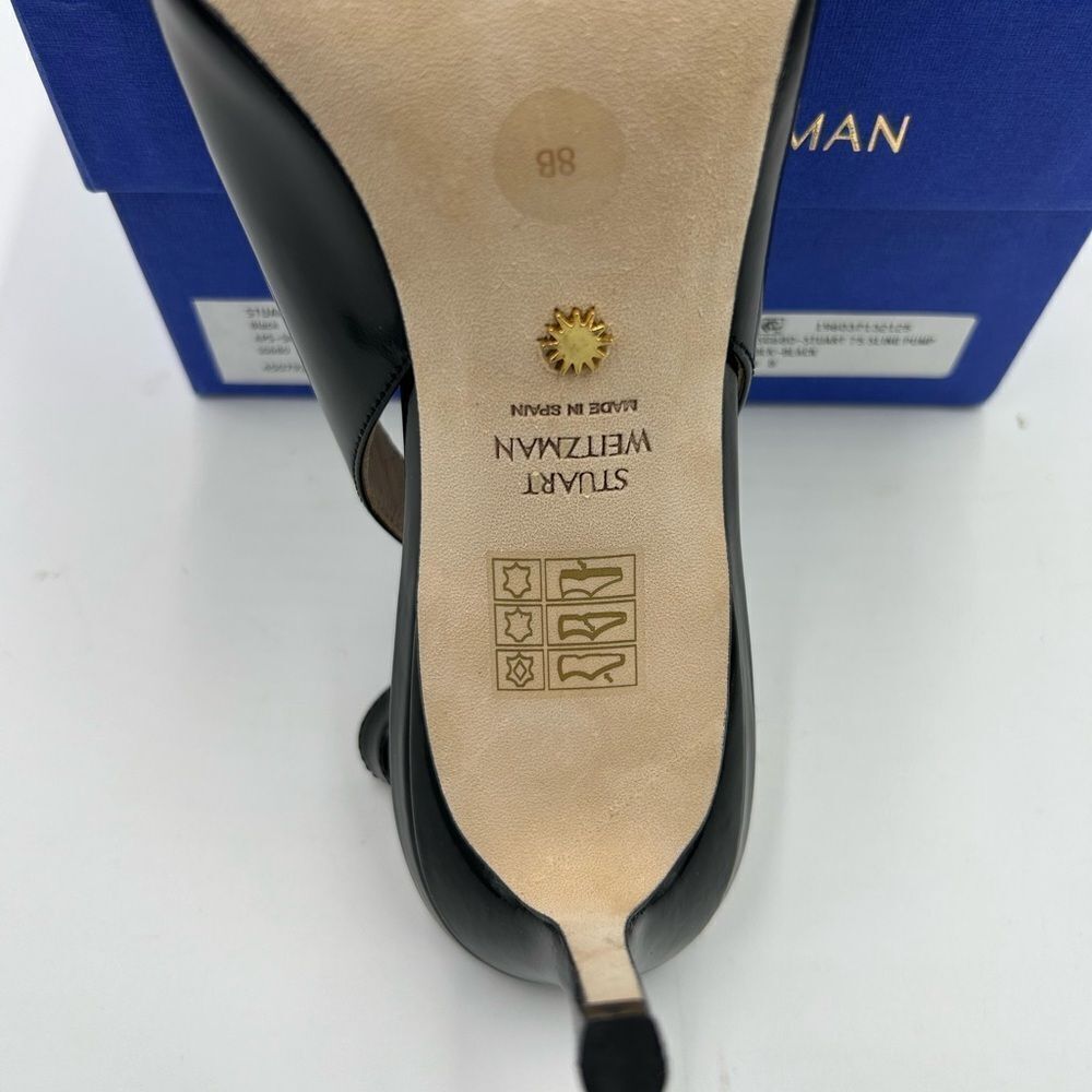 Women’s Stuart Weitzman sling back leather 75 mm heels size 8 made in Spain - Picture 7 of 12